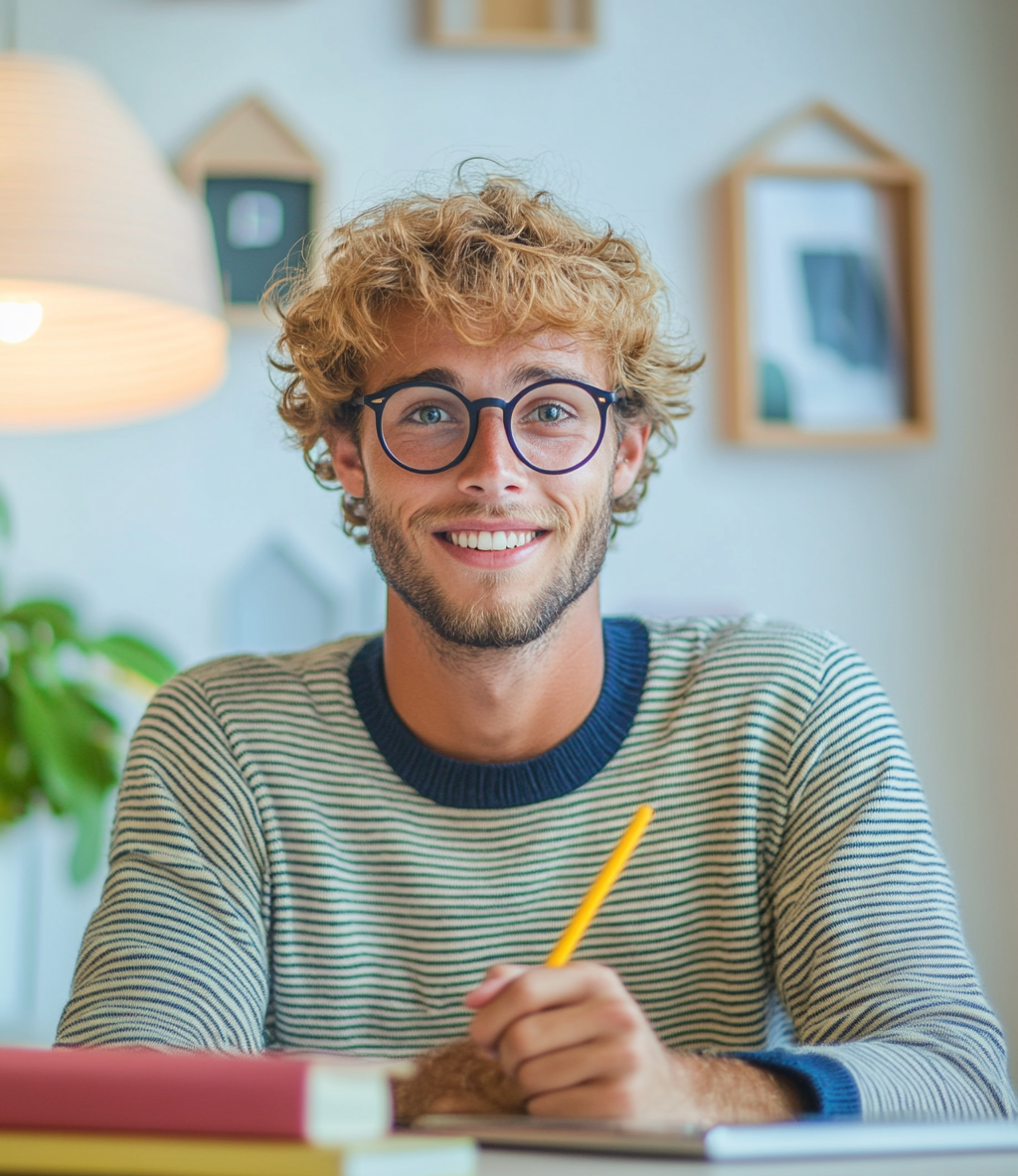 Étudiant faisant ses devoirs